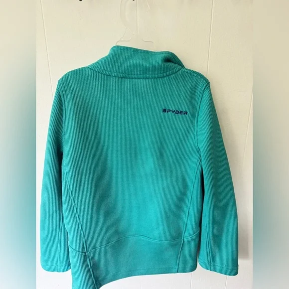 🕷️❄️ Spyder Kids Performance Fleece Jacket | Size S 7-8 | Aqua Teal - Picture 7 of 8